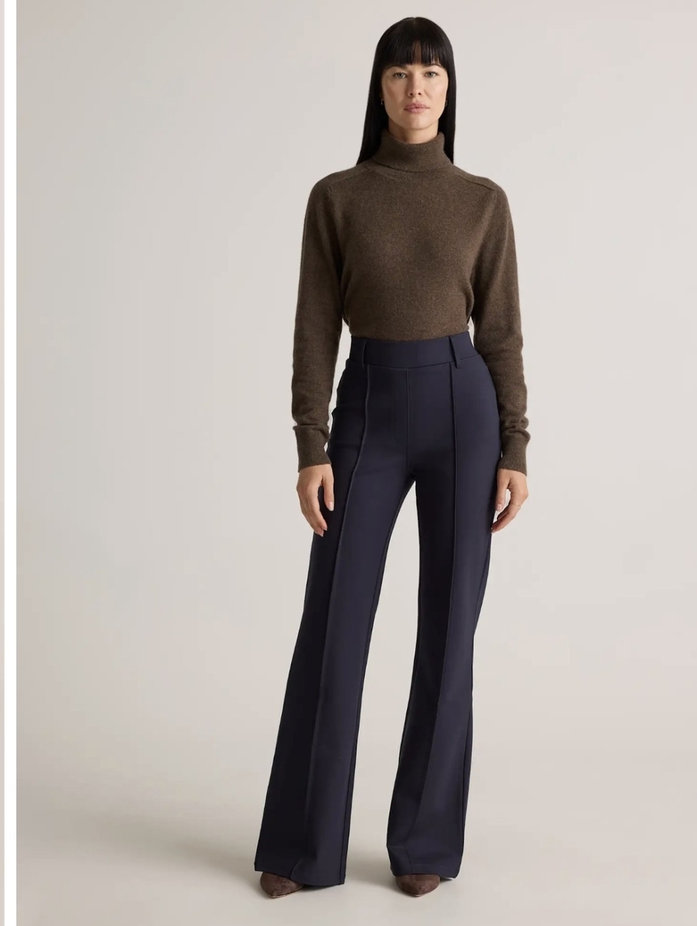 Quince Ultra Stretch Ponte Flare Leg Pants
